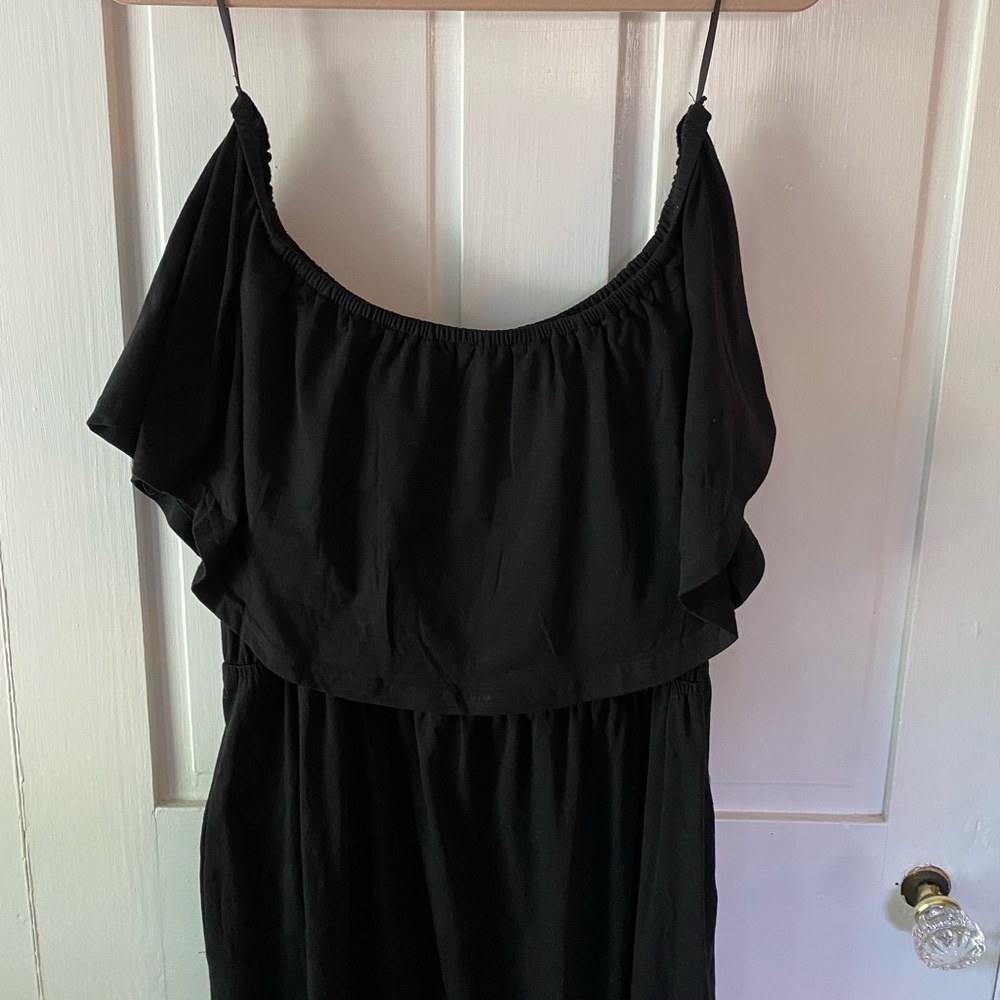 Black off the shoulder maxi dress XXL never worn